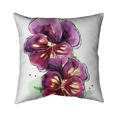 Two blossoming orchid with wavy petals - 20"x20" Throw pillow - Poly twill - Print on demand