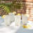Hammered High Ball Glass-Clear w/Gold Rim