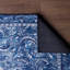 Tapis bleu / blanc en polyester tissé à la machine Espinosa Ikat-915308625