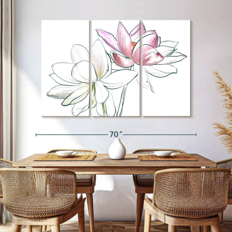 Duo de fleurs de lotus Harnek, H 36 po x l 57 po