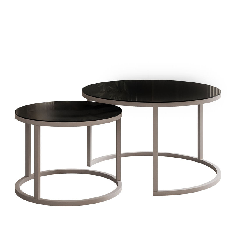 Cordey Coffee Table, Black glass