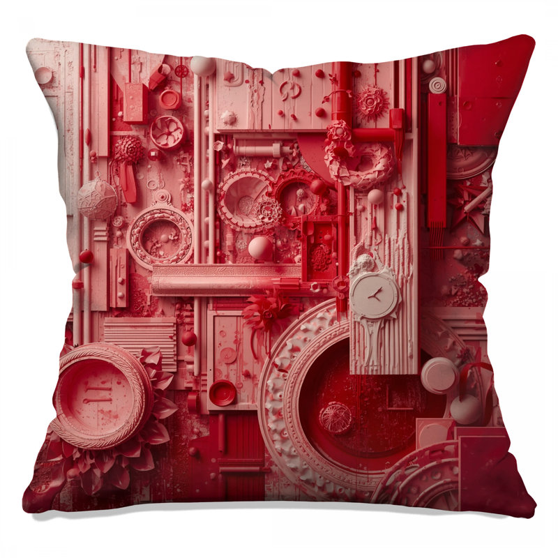 Coussins décoratifs Red Abstract, 18 x 18 pouces