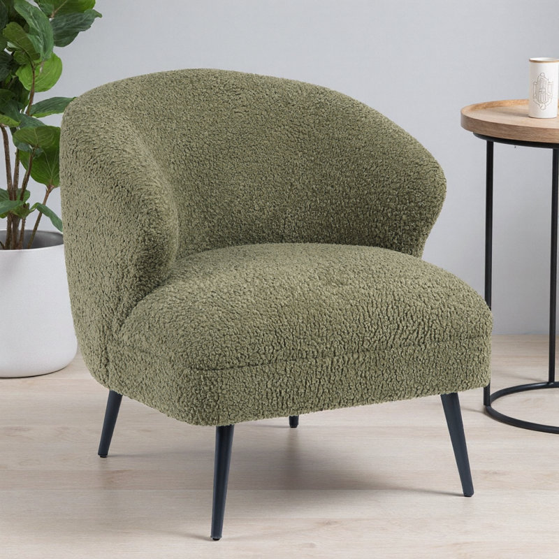 Fauteuil d'appoint Boucle Cloud-Like Comfort - Méridienne moderne et luxueuse, Vert