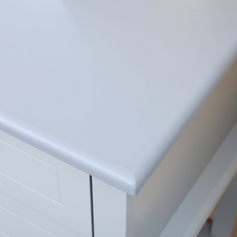 Table de bout à 4 tiroirs Aubriella, H 20,5 po x l 17,7 po x P 17,7 po, Noir / Noir, 1