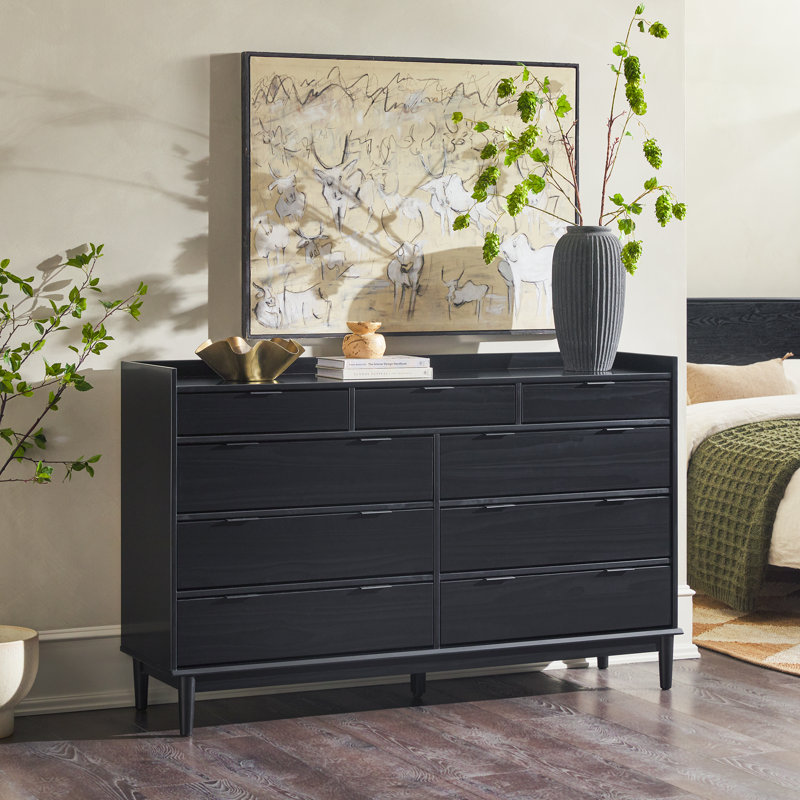 Commode double 9 tiroirs Gheorghe, Noir, noir, noir, noir