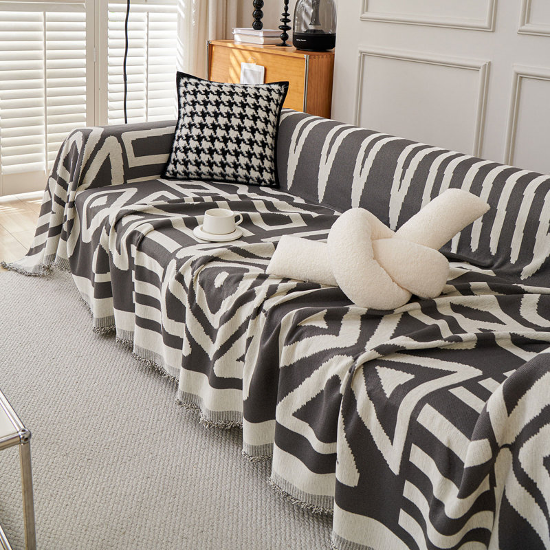 Housse pour canapé modulaire Boho Chenille,  Gris foncé, H 71 po x l 71 po x P 0,1 po