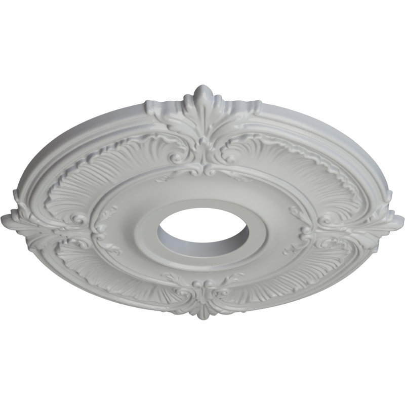 Hand-Painted Frost White Urethane Ceiling Medallion, 18"