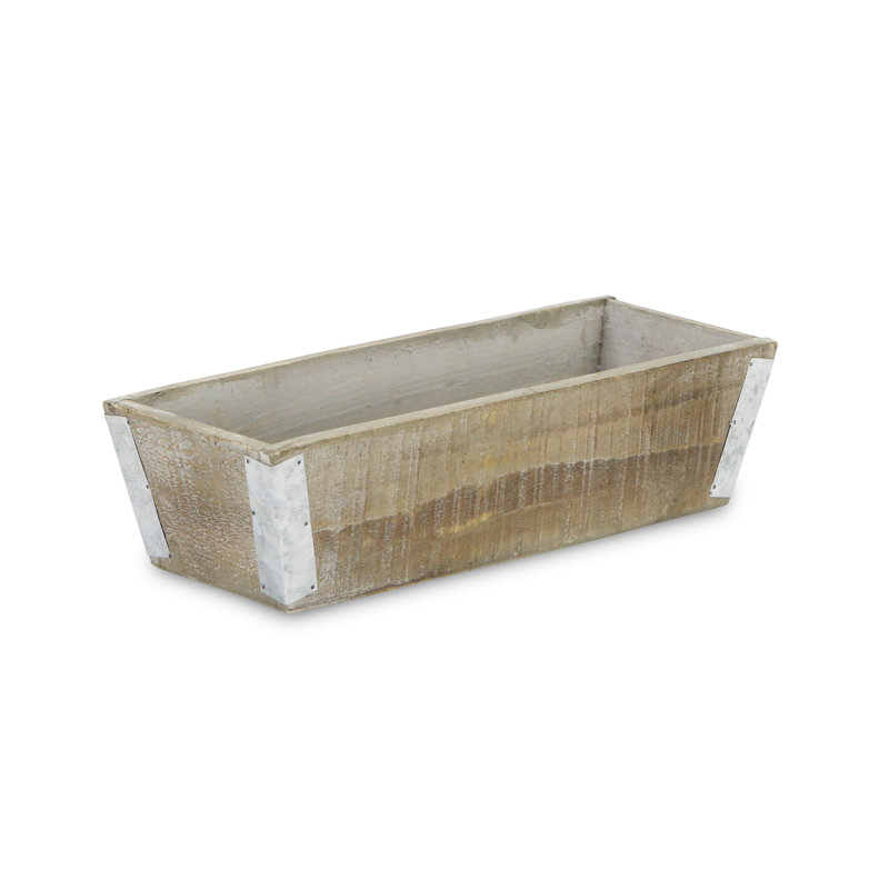 Boîte à fleurs en bois Jazmin, H 3,5 po x l 13,5 po x P 5,25 po