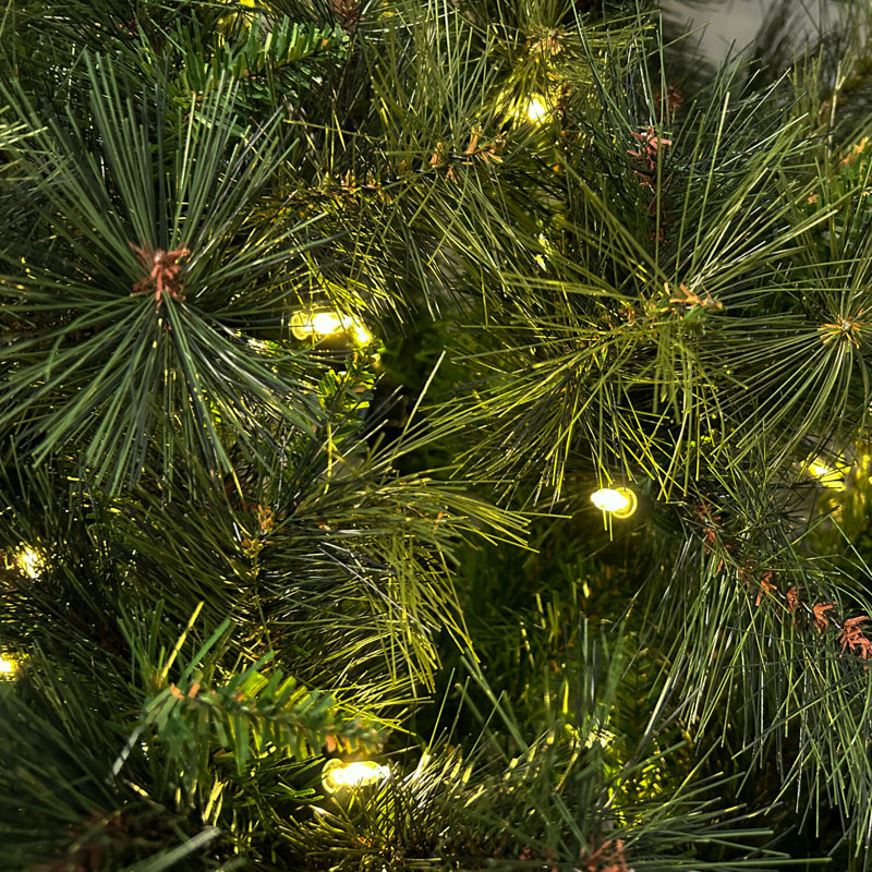 6.5-Ft Green Half Christmas Tree with Warm White LED Lights