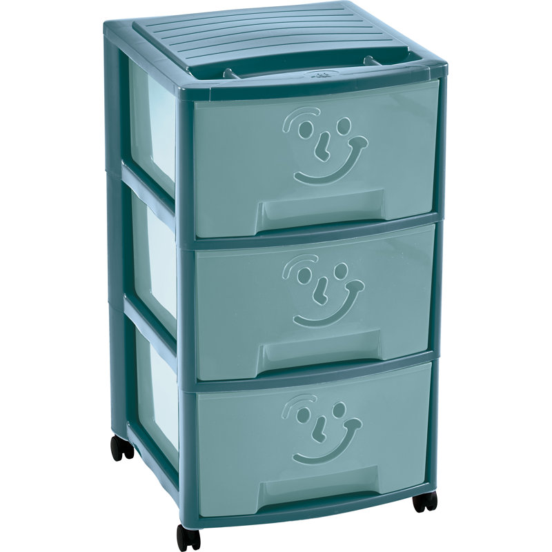 Rhem 3 Drawer Storage Drawer, Blue