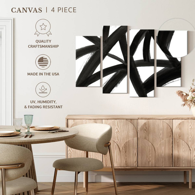 Avery Black Roads Abstract, 32" H x 52" W