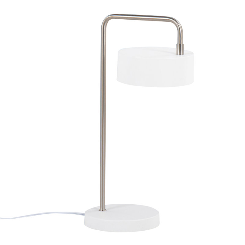 Amella Metal Desk Lamp, White/Nickel