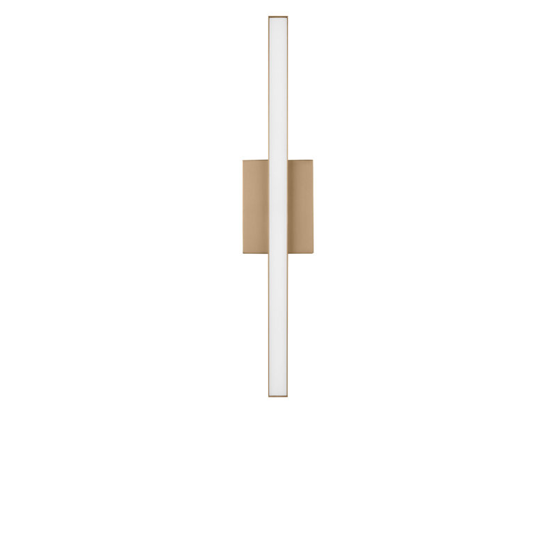 Coiffeuse Marque, Laiton satiné, H 4,5 po x l 24 po x P 2,25 po