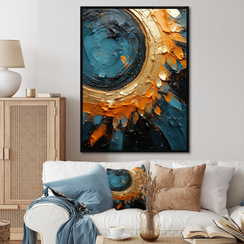 " Desert Mirage Vortex III ", Black Floater Framed, 40" H x 30" W