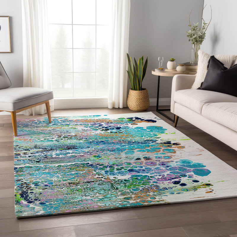 Premium Machine Washable Fayina AMF65 Mermaid Rug, Rectangle 2'6" x 3'10"