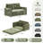 George 55" Upholstered Chenille Convertible Futon Sofa Bed, Fold-Out Loveseat Sleeper with Cup Holder and Storage Pockets-700221201