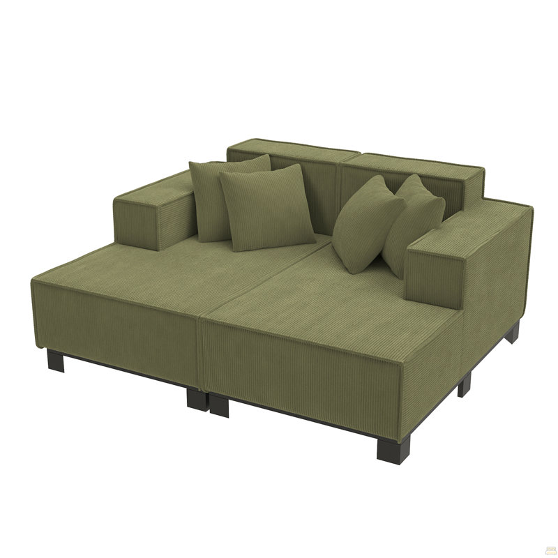 Canapé-lit rembourré avec 4 coussins Modern, Vert