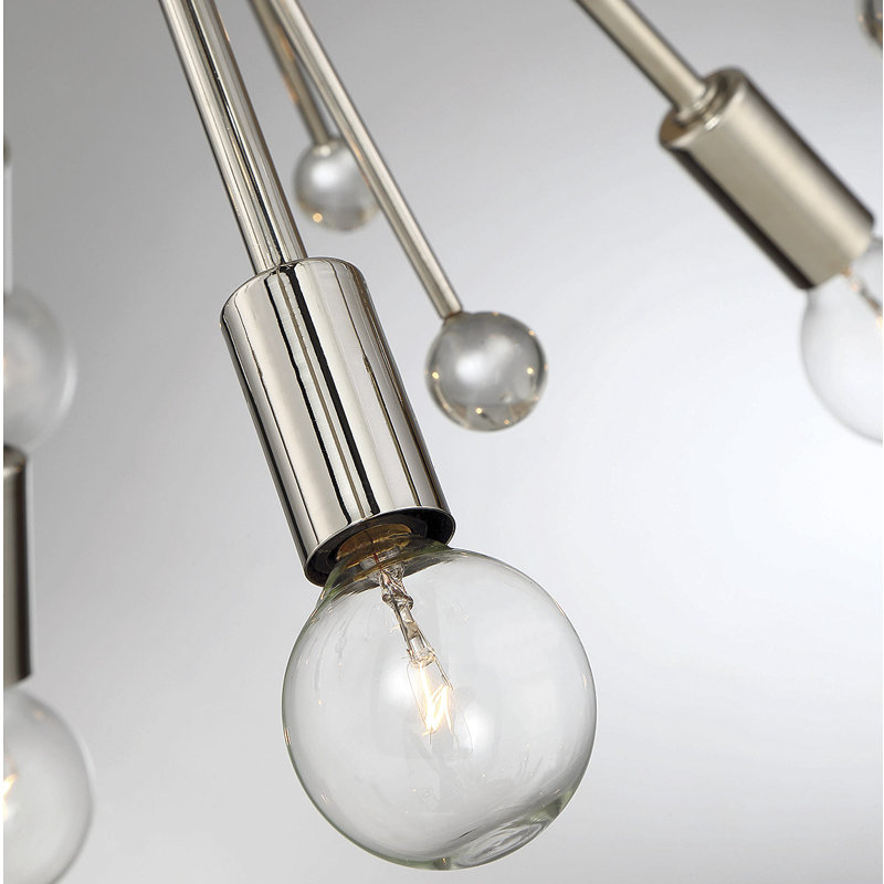 24-Light Chandelier, Nickel poli