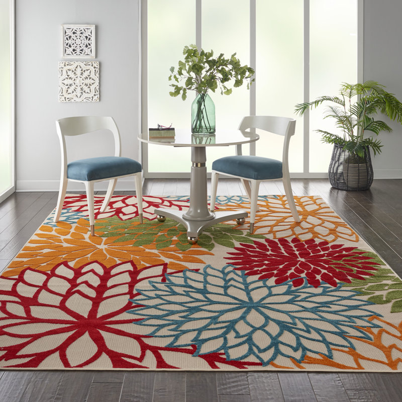 Abela Floral Indoor Rug, Rectangle 7' x 10'
