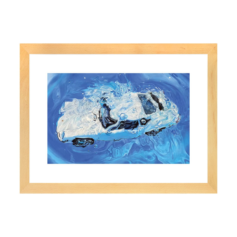 «Cobalt» par Marcello Petisci - reproduction d'art, Papier beaux-arts encadré bois naturel, H 16 po x l 24 po x P 1 po