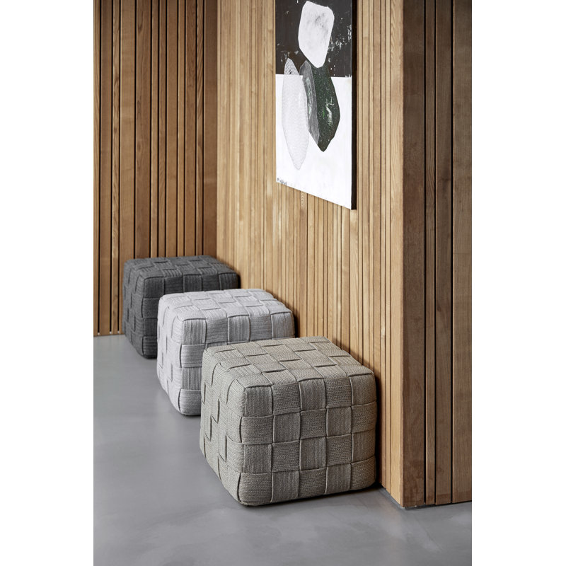 Cube Outdoor Ottoman, Dark Gray