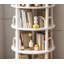 Tablette d'angle, tour de bibliothèque rotative en bois massif avec roulettes-137800320