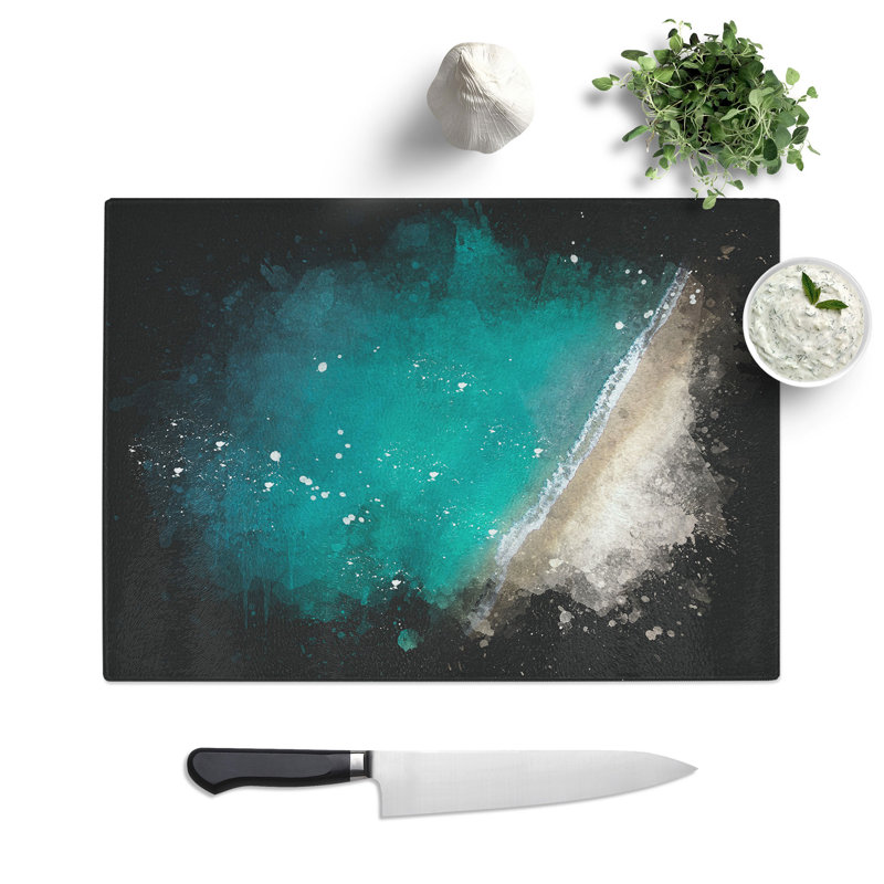 Tempered Glass Beach in Toque Pequeno Brazil Chopping Board, 28.5 cm x 39 cm