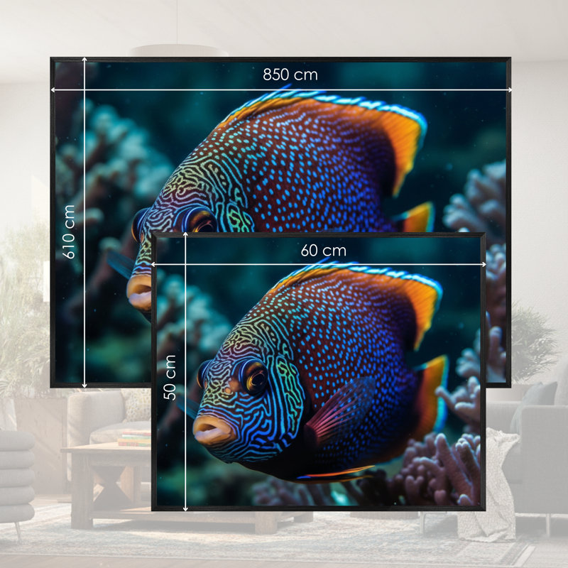 Single Picture Frame LED Illuminated Wall Art Wall Art on Glass / Aluminium, 50 cm H x 60 cm W