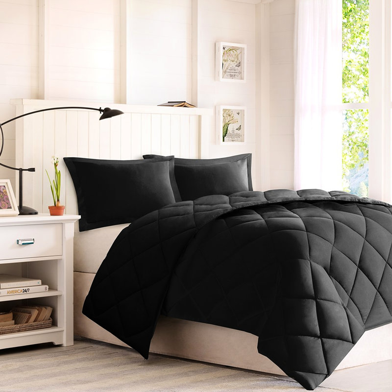 Édredon double / grand avec réversible 3M, acarien, double / grand, doux au toucher, Black