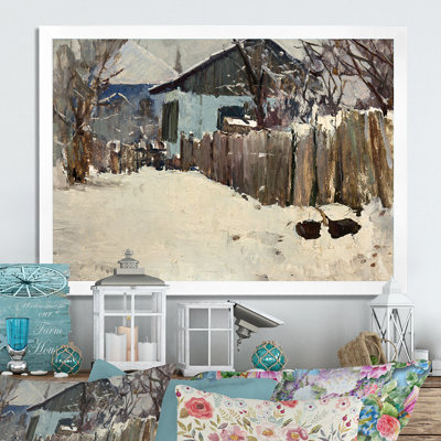 " Winterview Of Old White House " Painting Print