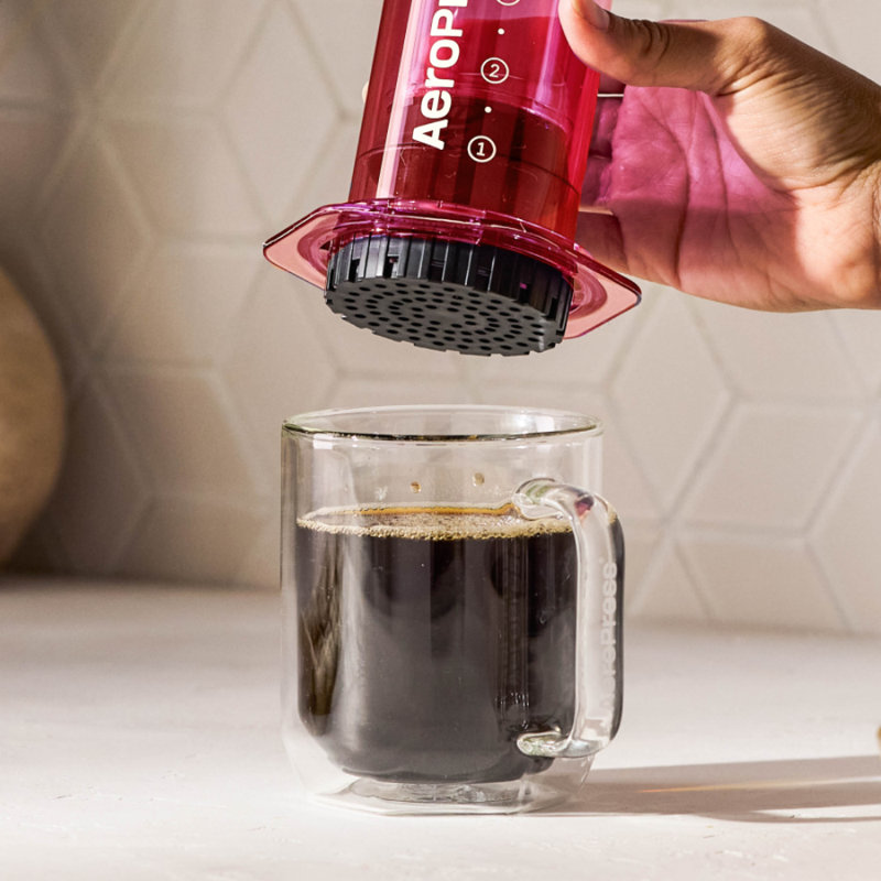 AeroPress Clear Coffee Press, Clear Pink