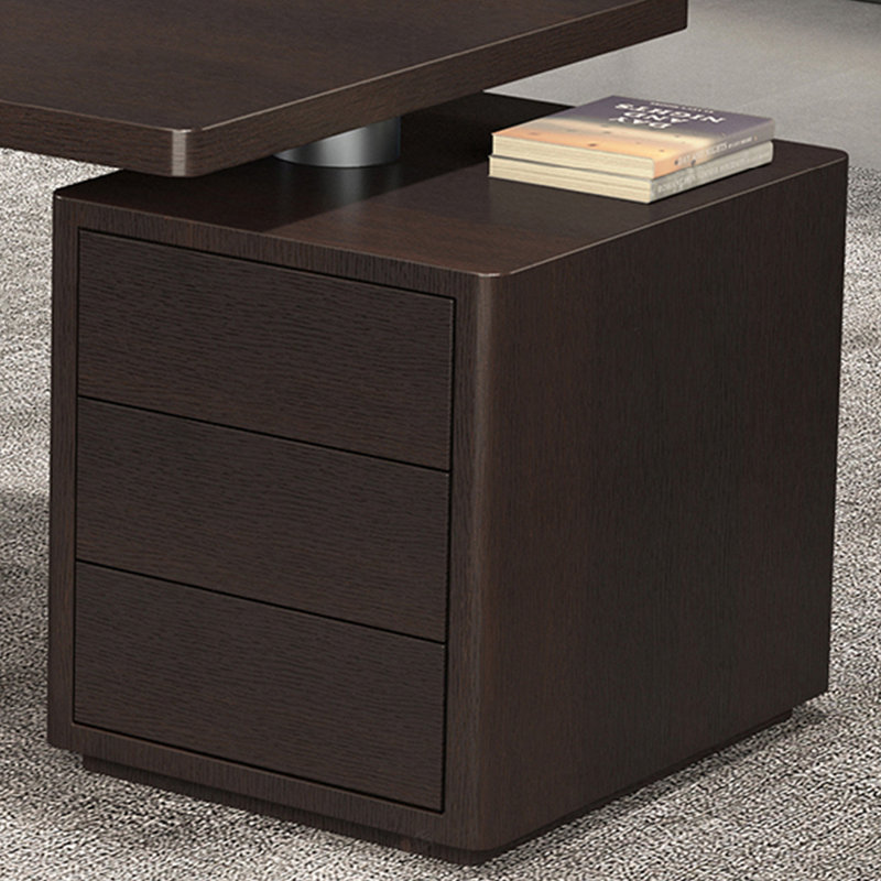 Bureau d'étude pour travailler / étudier spacieux pour un usage domestique, H 29,92 po x l 86,61 po x P 27,56 po, Brun