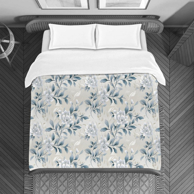 Polyester Floral Duvet Cover, Twin Duvet Cover