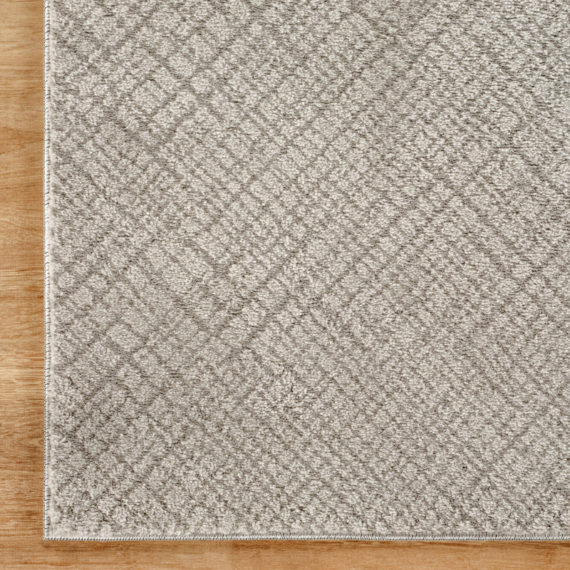 Harper Gray & Silver Geometric High-Low Modern Rug, 8'9" x 11'10", Gray/Silver