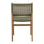 Francisca Outdoor Teak Wood Upholstered Dining Chair (Set of 2), Green