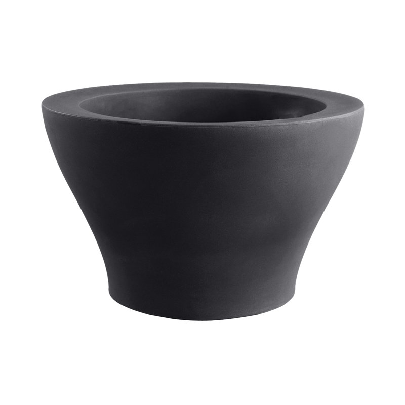 Plastic Pot Planter, 19.75" H x 31.5" W x 31.5" D, Anthracite