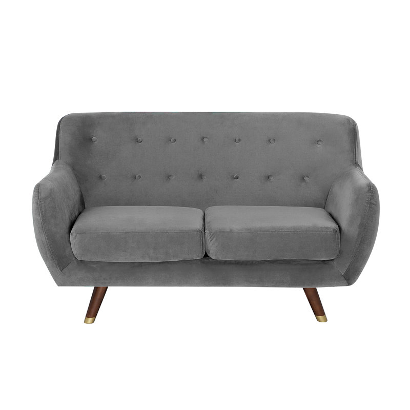 Lesse 2 Seater Velvet Loveseat, Grey