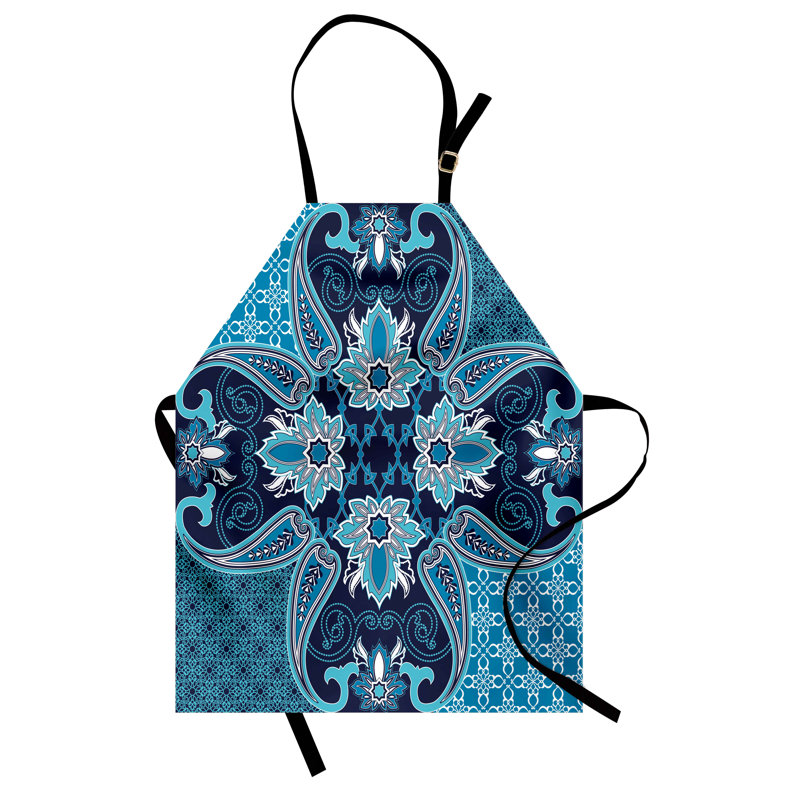 Tablier persan East Urban Home, conception marocaine orientale, taille adulte, bleu ciel indigo