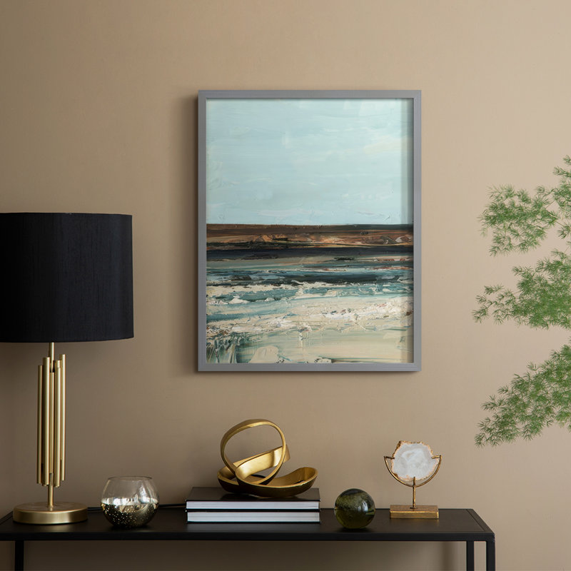 Rich Coastline I, reproduction encadrée - bois massif, Gris, H 15 po x l 12 po