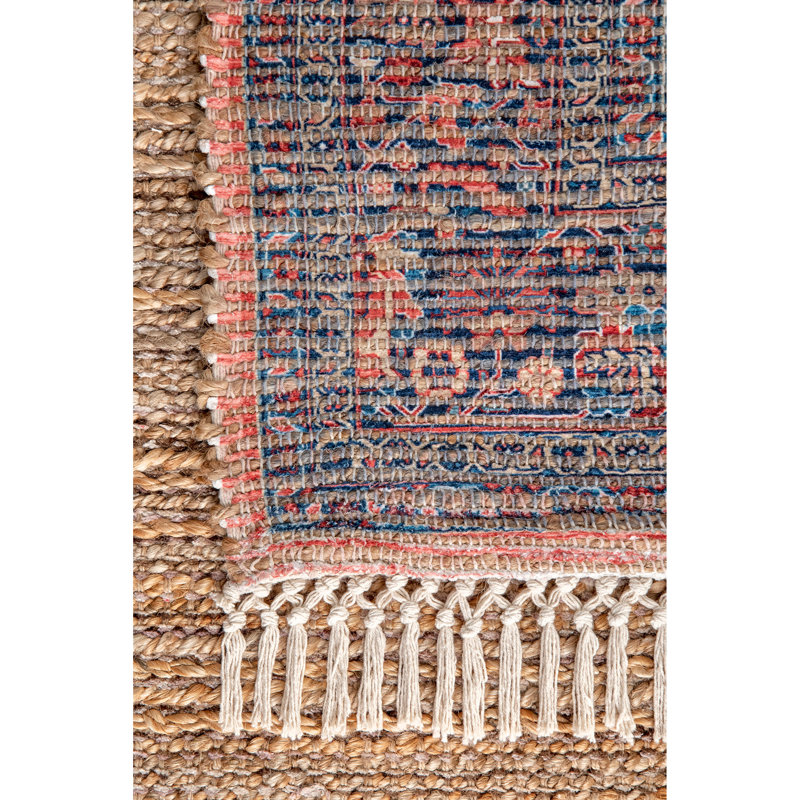Tapis orange/bleu oriental à tissage plat Drexil, Rectangle 4 pi x 6 pi