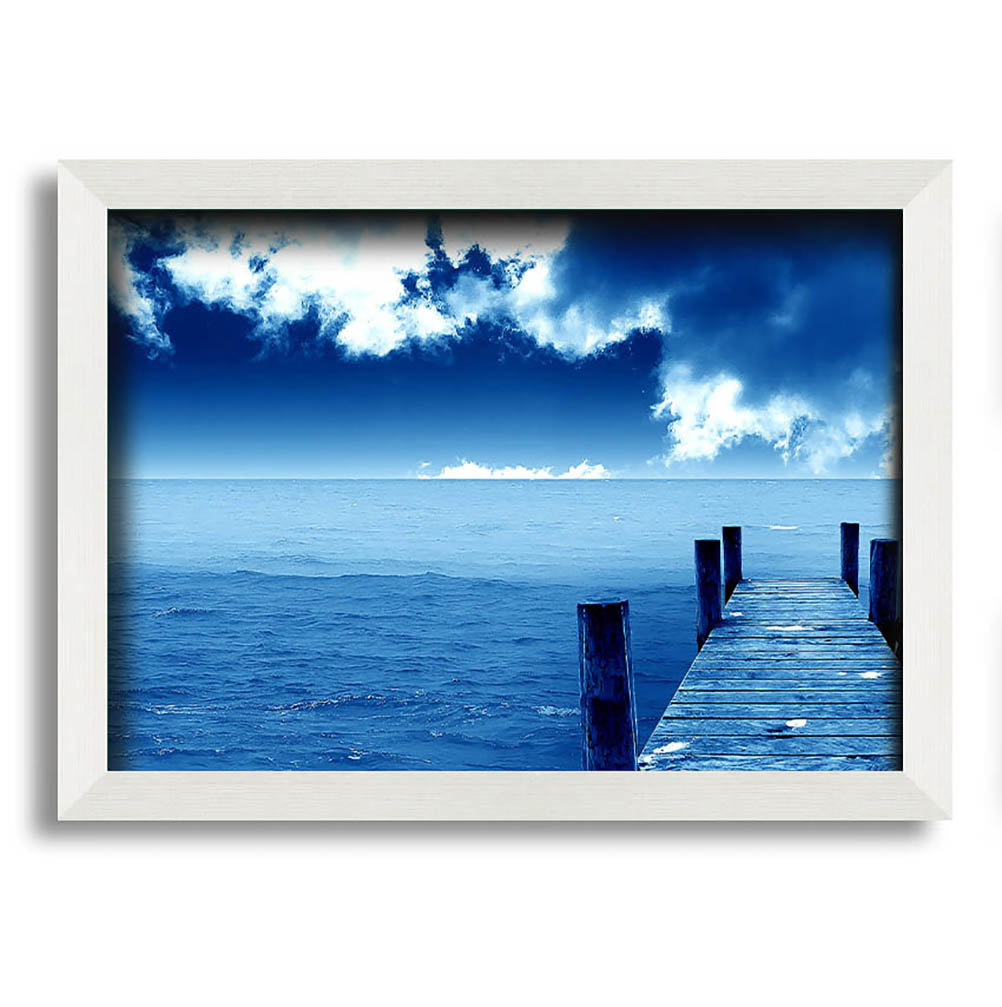 Blue Docks Clouds Gerahmter Druck Wandkunst