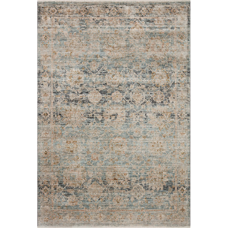 Jean Stoffer x Loloi Katherine Ocean / Coral Area Rug, Rectangle 11'6" x 15'7"