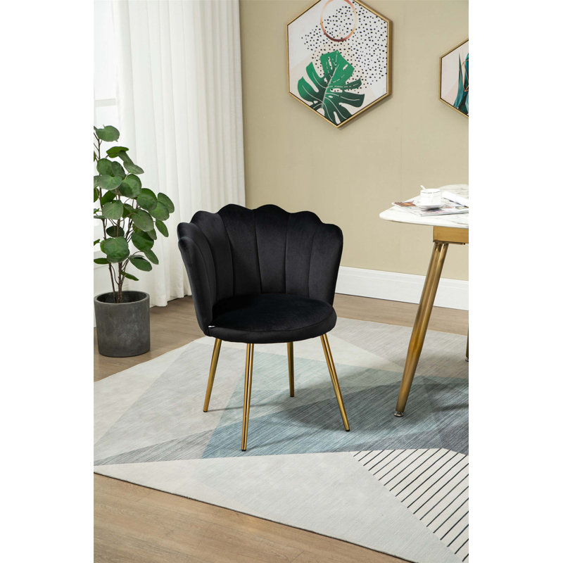Fauteuil demi-tonneau de 22,8 po Marjeanne, Polyester noir