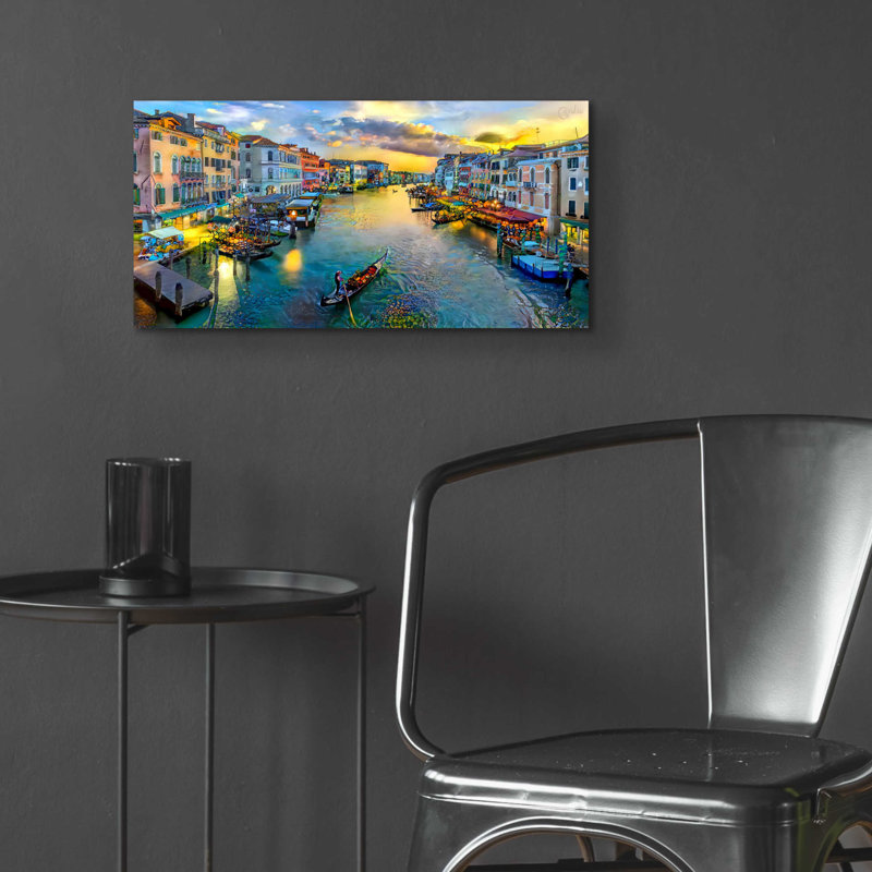 Grand canal de Venise, Italie, par Pierre Gavidia - impression sans cadre, H 12 po x l 24 po x P 0,2 po