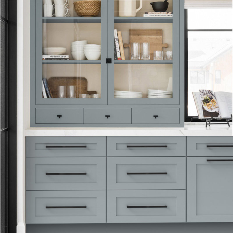 Armoires de cuisine en contreplaqué avec 3 tiroirs, 30", Gris