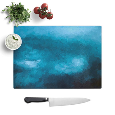 Glass Moody Skies in Abstract Chopping Board