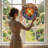 7.8"H Cross Lilies Stained Glass Window Panel-1392807560