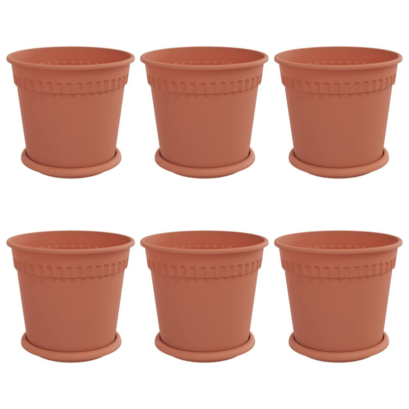 Pot Planter, 16cm H x 19cm W x 19cm D, Brick Red