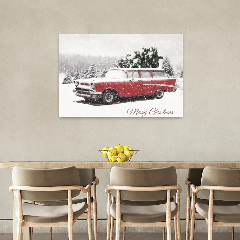 Bringing Home the Tree 1 Piece Wrapped Canvas Wall Art, 60.96cm H x 91.44cm W