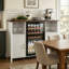 Buffet blanc cannelé de 53,1 po avec mini-compartiment réfrigérateur, buffet de café moderne avec support à vin amovible et tablettes réglables, armoire de rangement décorative blanche pour la cuisine, la salle à manger et le vestibule du salon-333267248